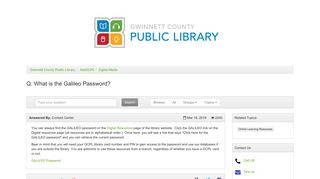 
                            6. What is the Galileo Password? - AskGCPL