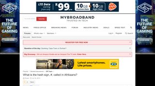 
                            11. What is the hash sign, #, called in Afrikaans? | MyBroadband