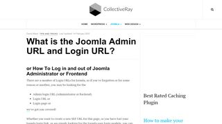 
                            2. What is the Joomla Admin URL and login? - CollectiveRay