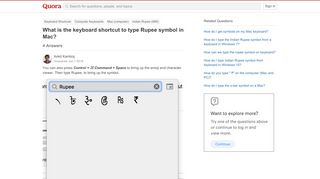 
                            13. What is the keyboard shortcut to type Rupee symbol in Mac? - Quora