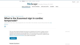 
                            3. What is the Kussmaul sign in cardiac tamponade? - Medscape