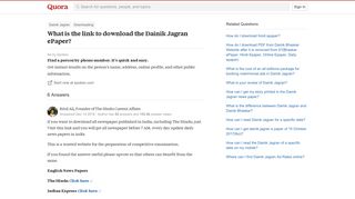 
                            4. What is the link to download the Dainik Jagran ePaper? - Quora