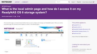 
                            2. What is the local admin page and how do I access it on my ReadyNAS ...