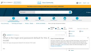 
                            13. What is the login and password default ... - Cisco Community