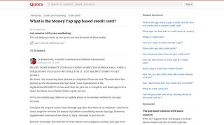 
                            11. What is the Money Tap app based credit card? - Quora