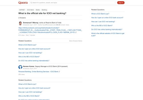 
                            13. What is the official site for ICICI net banking? - Quora