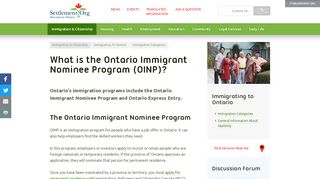 
                            10. What is the Ontario Immigrant Nominee Program (OINP)?