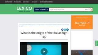 
                            6. What is the origin of the dollar sign... | Oxford Dictionaries