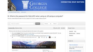 
                            4. What is the password for GALILEO when using an off-campus ...