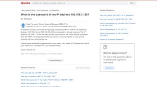 
                            4. What is the password of my IP address 192.168.1.128? - Quora