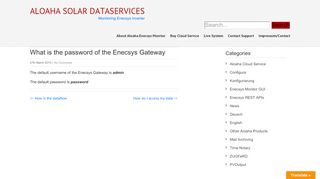 
                            6. What is the password of the Enecsys Gateway – Aloaha Solar ...