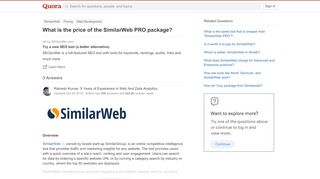 
                            10. What is the price of the SimilarWeb PRO package? - Quora