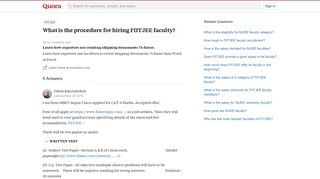 
                            9. What is the procedure for hiring FIITJEE faculty? - Quora