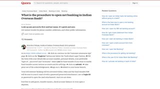 
                            12. What is the procedure to open net banking in Indian Overseas Bank ...