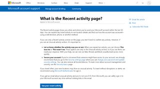
                            11. What is the Recent activity page? - Microsoft Support