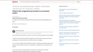 
                            9. What is the resignation procedure in Accenture India? - Quora