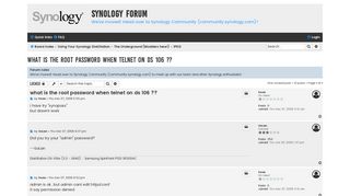 
                            3. what is the root password when telnet on ds 106 ?? - Synology Forum