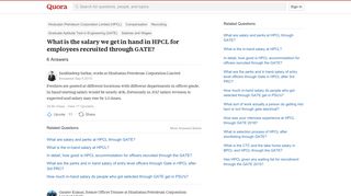 
                            7. What is the salary we get in hand in HPCL for employees recruited ...