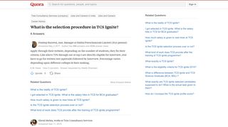 
                            12. What is the selection procedure in TCS Ignite? - Quora