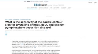 
                            10. What is the sensitivity of the double contour sign for crystalline arthritis ...