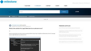 
                            7. What is the solution for Login failed due to an unknown ... - Milestone