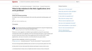 
                            10. What is the solution to the Meis Application Java error problem ...