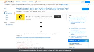 
                            12. What is the test credit card number for Converge Payment Api ...