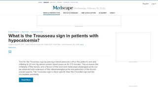 
                            4. What is the Trousseau sign in patients with hypocalcemia? - Medscape