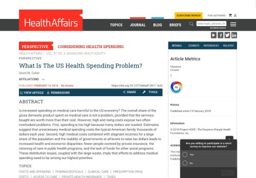 
                            11. What Is The US Health Spending Problem? | Health Affairs