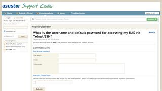 
                            3. What is the username and default password for accessing ... - ASUSTOR