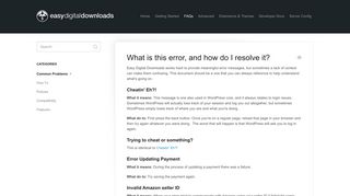 
                            8. What is this error, and how do I resolve it? - Easy Digital Downloads
