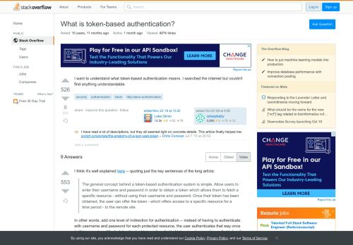 
                            7. What is token based authentication? - Stack Overflow