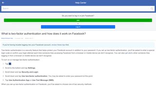
                            2. What is two-factor authentication - Facebook