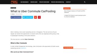 
                            13. What is Uber Commute CarPooling | Firstlane Singapore