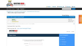 
                            9. What is URL to login to Control Panel? - HostingRaja Forum