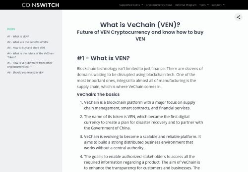 
                            12. What is VeChain - An Ultimate Guide on VET crypto - CoinSwitch