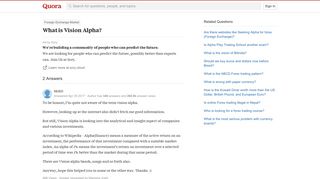 
                            4. What is Vision Alpha? - Quora