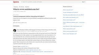 
                            2. What is www.untitled.com for? - Quora