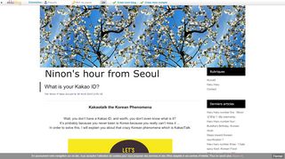 
                            6. What is your Kakao ID? - Ninon's hour from Seoul