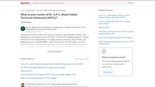 
                            11. What is your review of Dr. A.P.J. Abdul Kalam Technical University ...