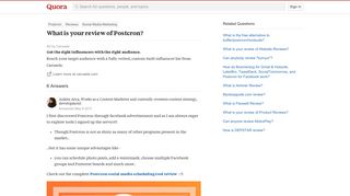 
                            5. What is your review of Postcron? - Quora