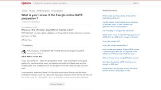 
                            8. What is your review of the Exergic online GATE preparation? - Quora