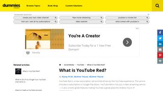 
                            12. What is YouTube Red? - dummies