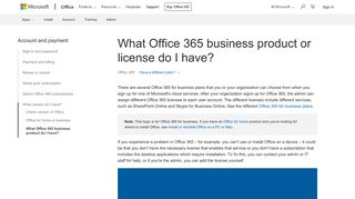
                            6. What Office 365 business product or license do I have? - Office 365