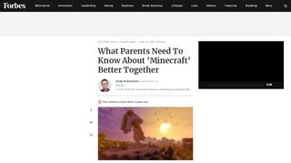 
                            10. What Parents Need To Know About 'Minecraft' Better Together - Forbes