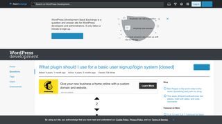 
                            10. What plugin should I use for a basic user signup/login system ...