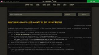 
                            5. What should I do if I can't log into the ESO support portal?