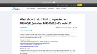 
                            6. What should I do if I fail to login Archer MR400(EU)/Archer MR200(EU ...