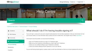 
                            7. What should I do if I'm having trouble signing in? – TripAdvisor Help ...