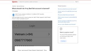 
                            11. What should I do if my BeeTalk account is banned? - Quora